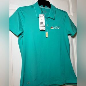 Adidas NBC Sport Aqua Woman’s Golf Shirt Small NWT UPF 50 Fast Dry Polo Peacock